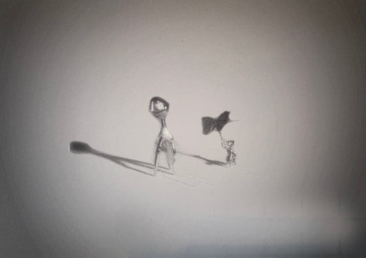 8x10" black and white photograph of two sculptures made for the 911 project called, Ash Series.8x10" black and white photograph of two sculptures made for the 911 project called, Ash Series.