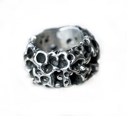 Silver Meteorite Ring inspired by falling stars and the pieces of other planets that land here on our Spaceship Earth. I've hand shaped and marked this sculpture to be worn on your hand and inspire you to dream.