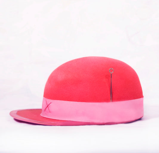 Stan Gaz Handmade 100% beaver fur felt, made in USA. Custom dyed, sanded and sewn. Leather sweat band with branded logo. Hat is available in Medium. It can be custom made in whatever size needed.