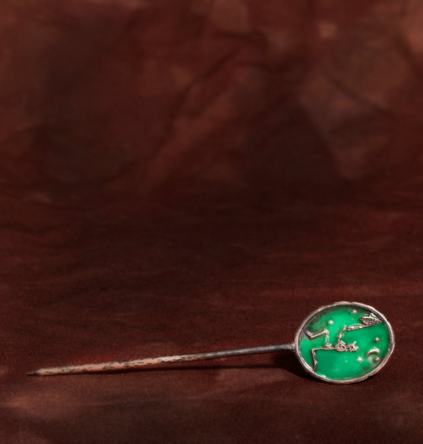 Skeleton Green Hat Pin